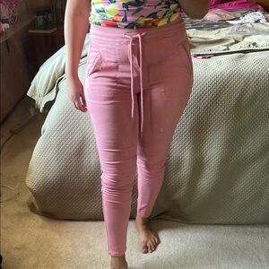 Pink High-Waisted Joggers